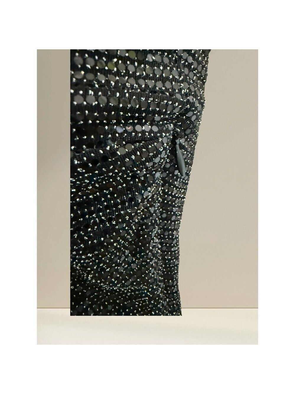 Zara One-Shoulder Black Metallic Sequin Mini Dress – Size S - Picture 4 of 8